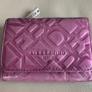 LIEBESKIND Berlin small small wallet embossed metallic burgundy red purple hue